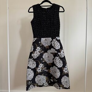 New Samantha Sung Elegant Black and White Floral Dress